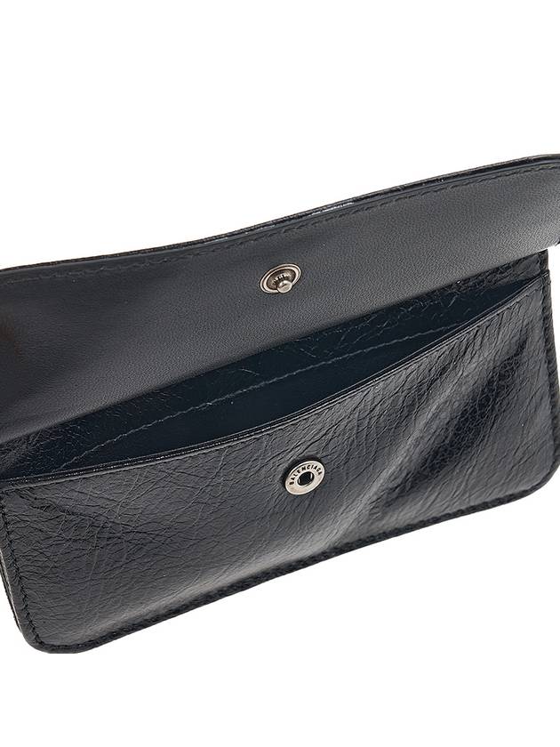 Luxury Balenciaga  BB Logo Zipper Card Wallet Black