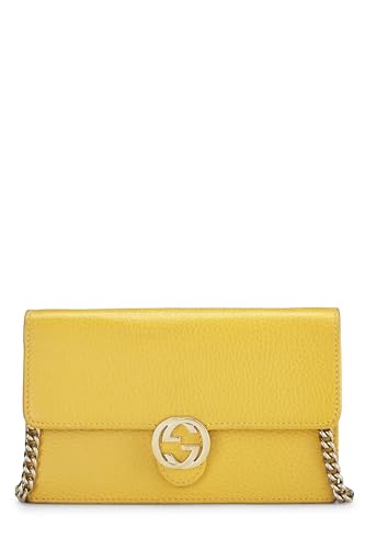 Gucci, Yellow Leather Interlocking Crossbody Small, Yellow
