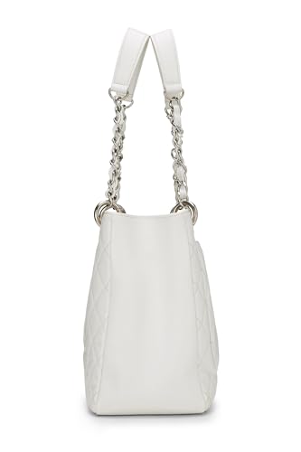 Chanel,  White Quilted Caviar Grand Shopping Tote (GST), White