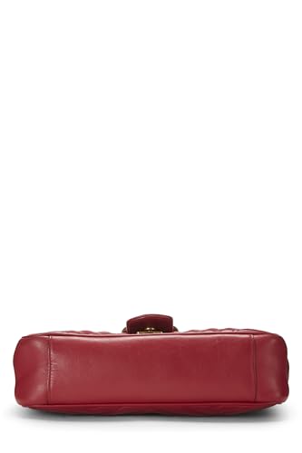 Gucci, Red Leather GG Marmont Shoulder Bag Small, Red