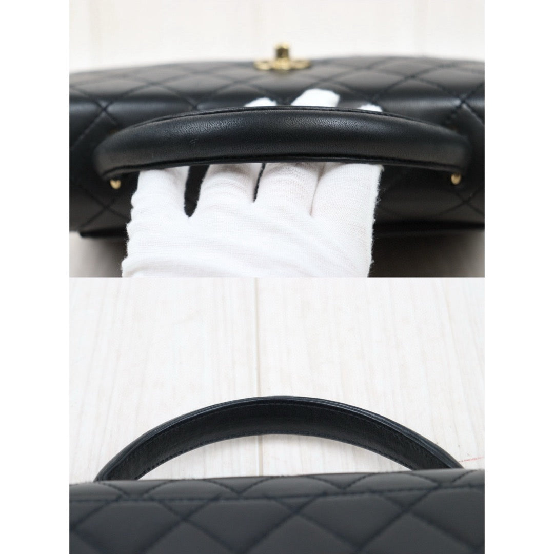 Very Good ( Rank A)｜CHANEL Lamb Skin COCO Hand bag Small Black  Made In 1997-1999 Year｜S25033006