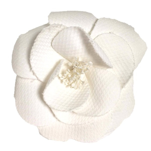 CHANEL Brooch Other white corsage Camelia flour Women Used