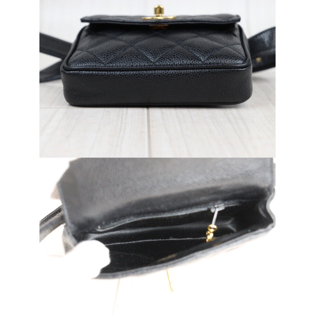 Rank A ｜ CHANEL  Caviar Skin Leather Calf Leather  Waist Bag Made In 1991～1994Year｜24010829