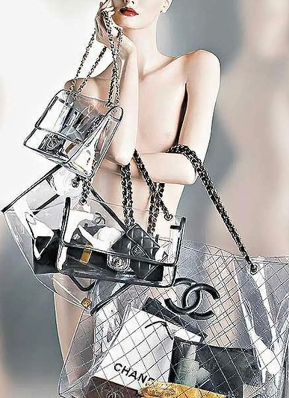 Chanel Quilted Large See Through CC Tote