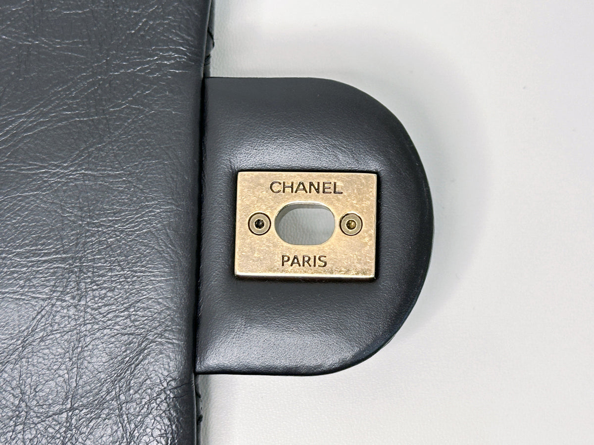 Chanel Mini Limited Edition Aged Calfskin Quilted Medallion Flap Black GHW 2063 holo card