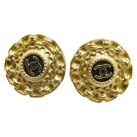 Chanel Coco Mark Round Earrings