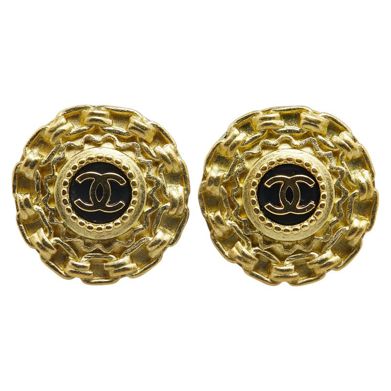 Chanel Coco Mark Round Earrings