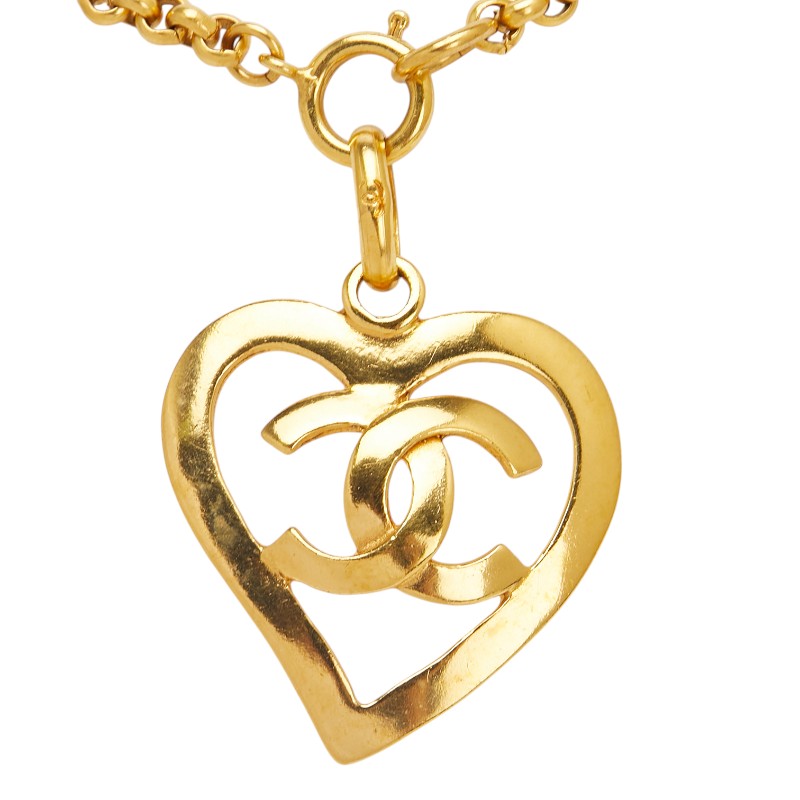 Chanel Coco Mark Heart Circle Necklace