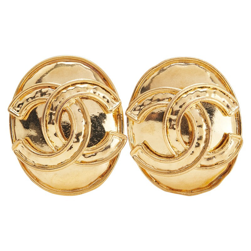 Chanel Coco Mark Oval Earrings
