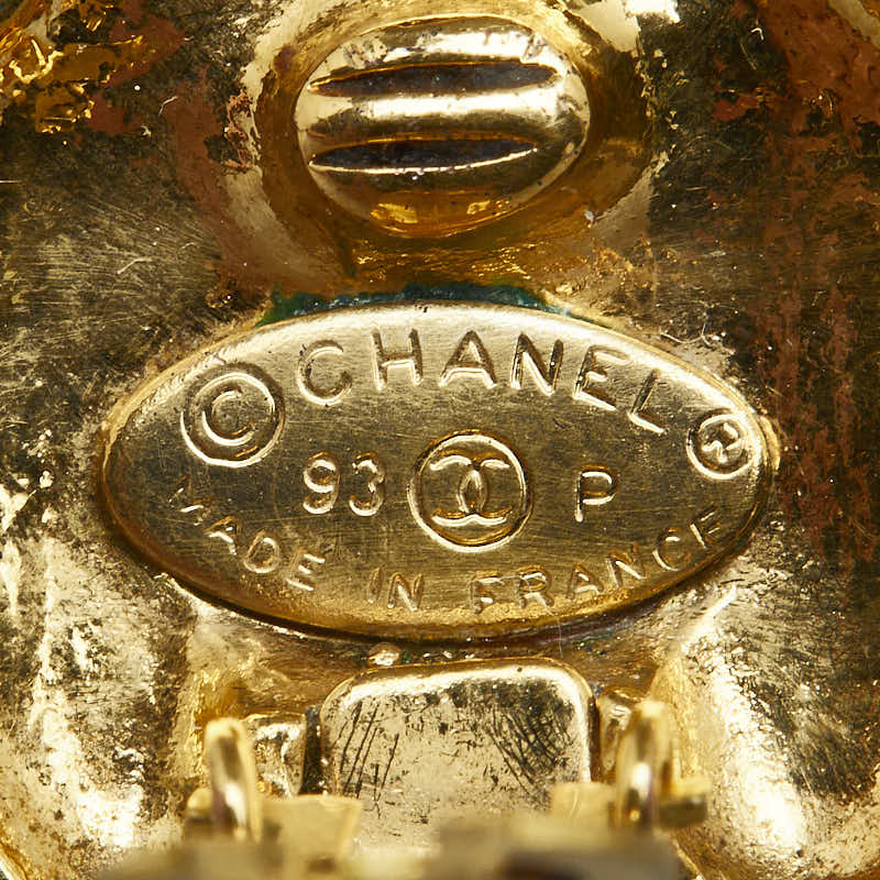 Chanel Vintage Coco Mark Earrings Gold