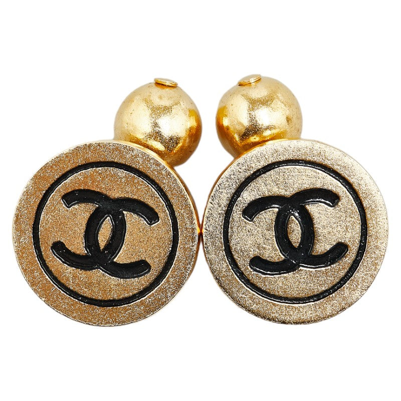Chanel Vintage Coco Mark Gold Plated Cuffs