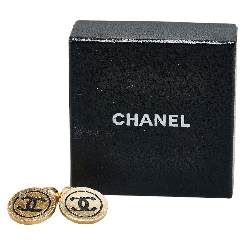 Chanel Vintage Coco Mark Gold Plated Cuffs