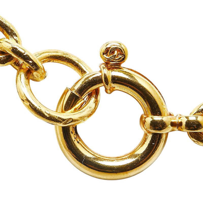 Chanel Vintage Coco Mark Round Necklace Gold Plated