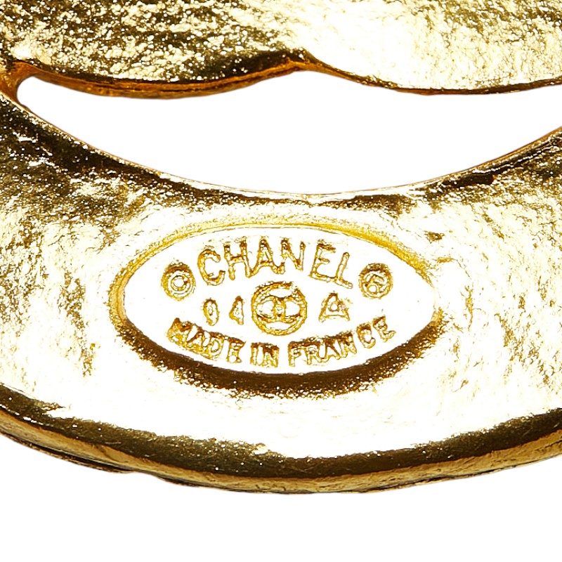 Chanel Vintage Coco Mark Round Necklace Gold Plated