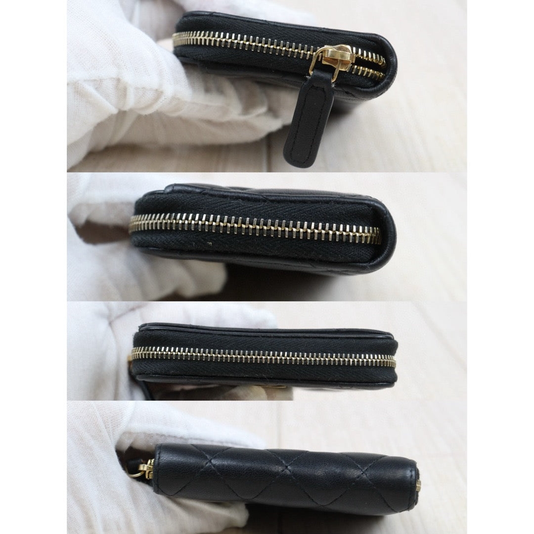 Good ( Rank AB)｜CHANEL Lambskin Card Holder Black Made In 2022 - 2023 Year｜25032705
