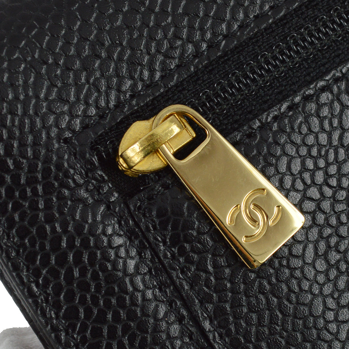 Chanel 2005-2006 Black Caviar Timeless Trifold Wallet