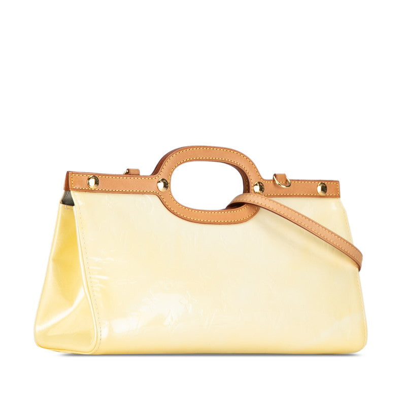 Louis Vuitton Monogram Vernis Lockbury Drive Handbag Shoulder Bag 2WAY M91372 zzle Beige Patent Leather  Louis Vuitton