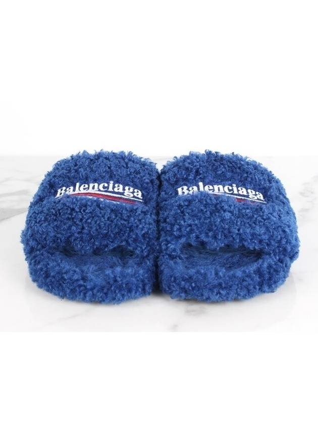 Luxury Balenciaga  fur slide sandals 40