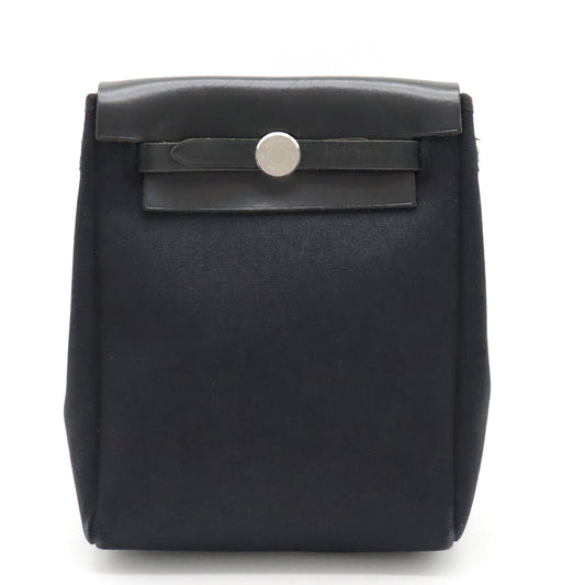 Hermes Toile Officier/Leather Herbag TPM Clutch