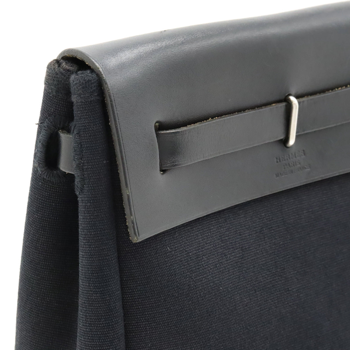 Hermes Toile Officier/Leather Herbag TPM Clutch