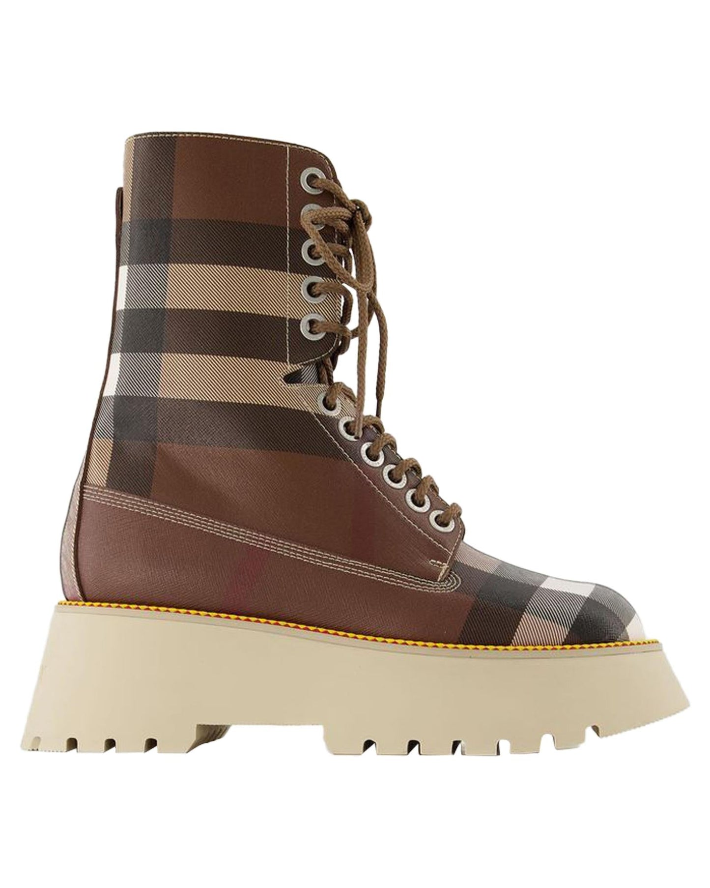 Burberry Check Pattern LaceUp Boots Women Print | Tartan Ankle Boots