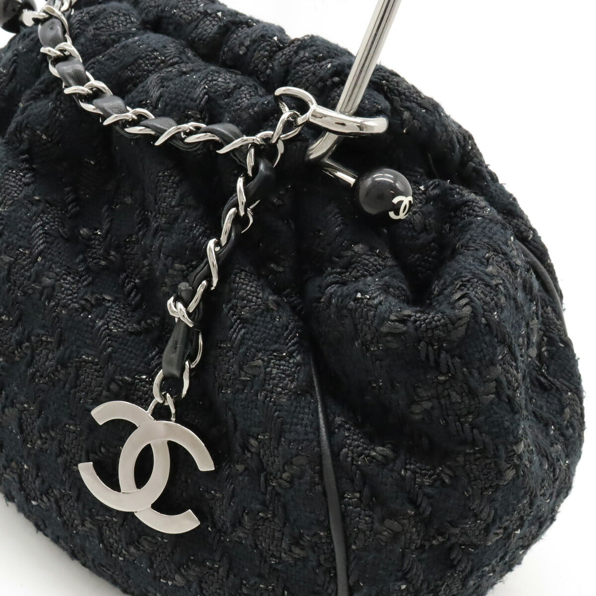 Chanel Tweed Coco Charm Metal Handle Handbag