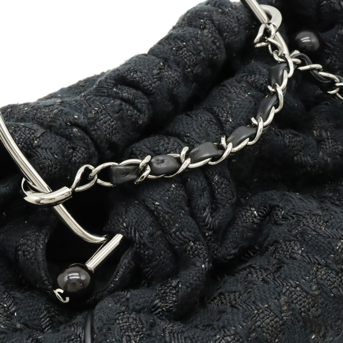 Chanel Tweed Coco Charm Metal Handle Handbag