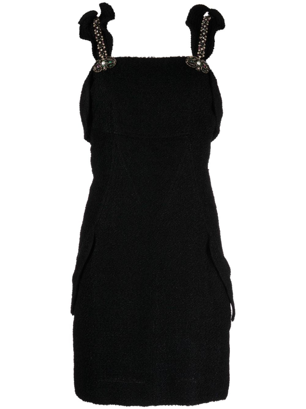 Pearl-embellished Tweed Minidress