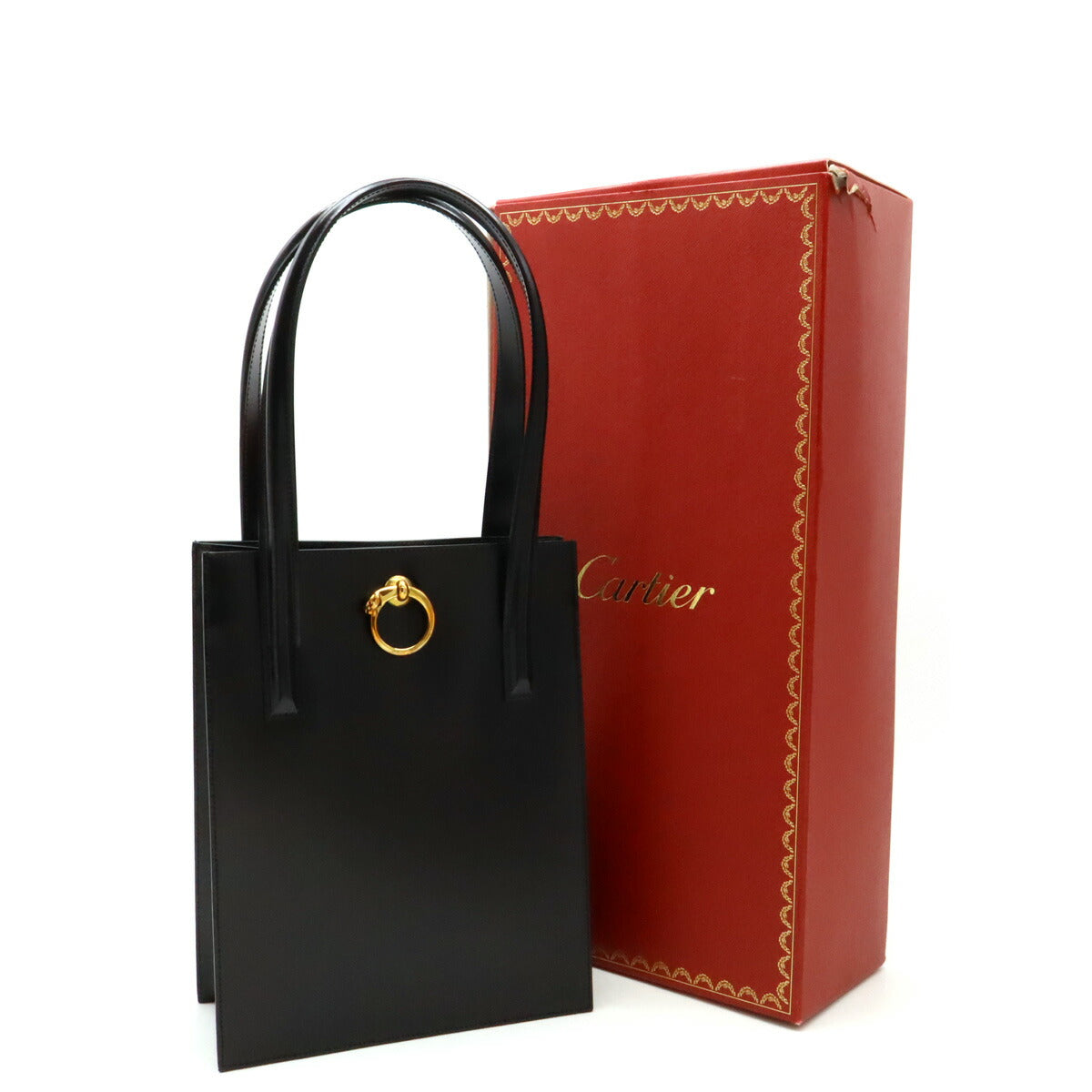 Cartier Panthere Tote Bag Black Leather