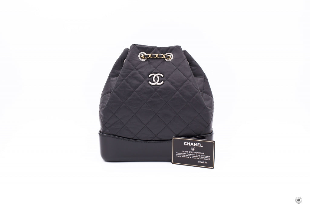 Chanel A Y Gabrielle Small Backpack Black Calfskin Small Shoulder Bags