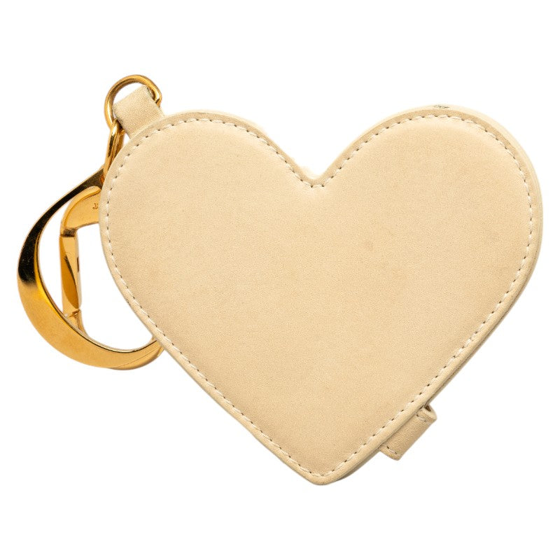 Leather Heart Mirror Bag Charm