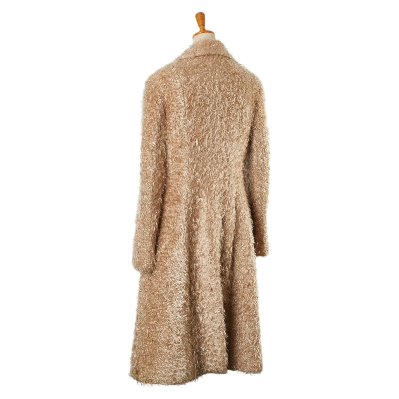 Chanel Coco Mark Silk Wool Nylon Long Coat