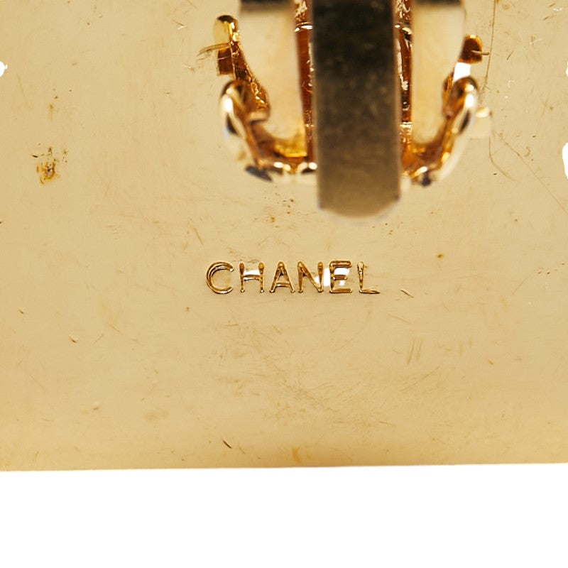 Chanel Logo Perfume Bottle Earrings Gold