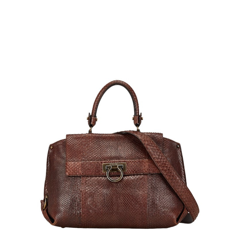 Salvatore Ferragamo Python Gancini 2way Bag