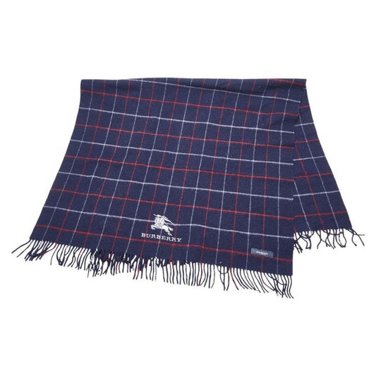 Burberry Wool Logo Embroidery Check Blanket