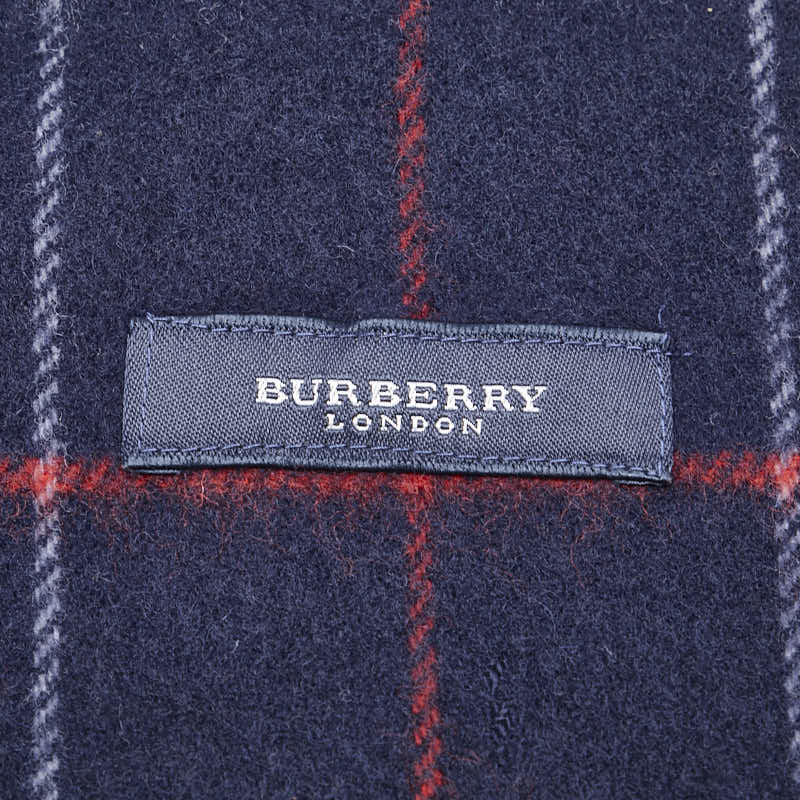 Burberry Wool Logo Embroidery Check Blanket
