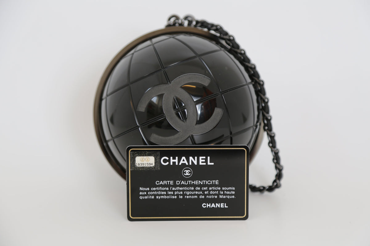 Black Globe Minaudière Clutch