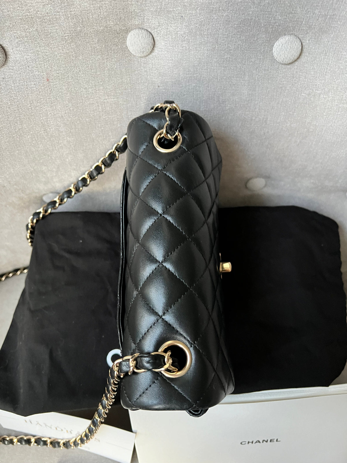 Chanel Mini Rectangular Classic Flap in Black Lambskin