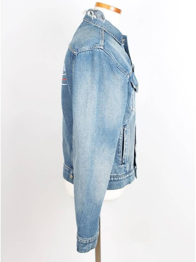Luxury Balenciaga  Wave logo denim jacket 46