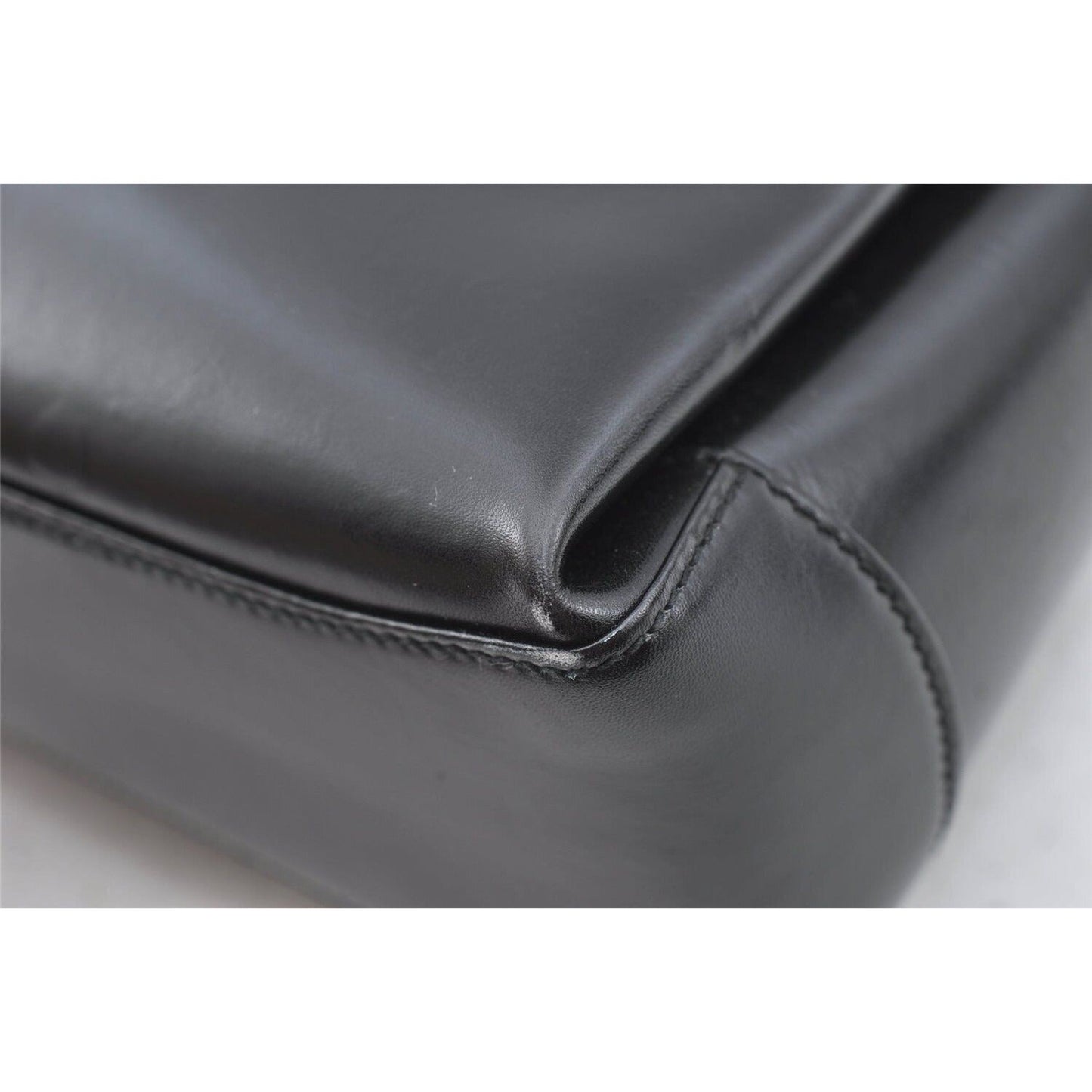 Tom Ford Gucci black leather Bamboo line two-way Kelly style bag