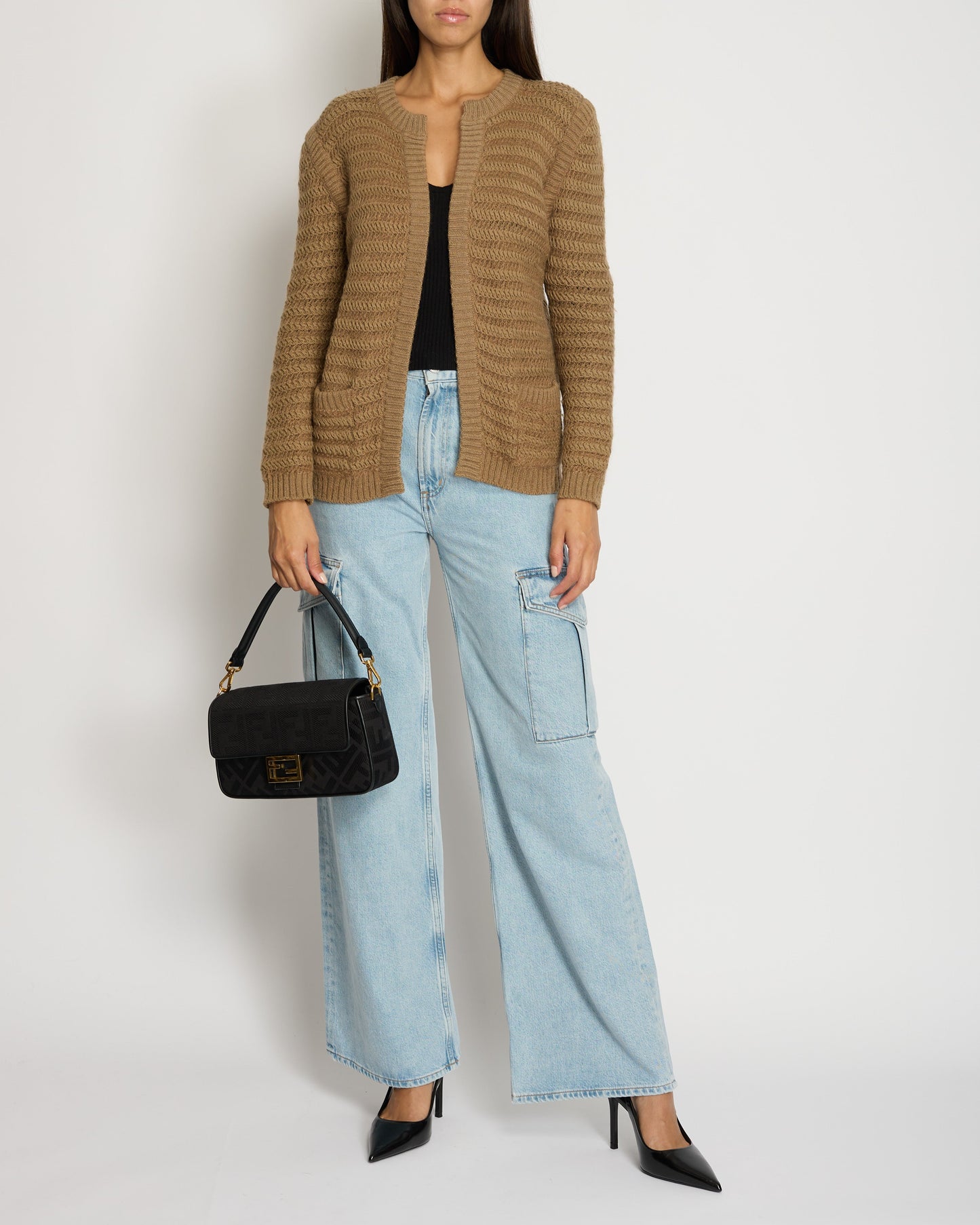 Chanel Brown Round Neck Knitted igan FR 38 (UK 10)