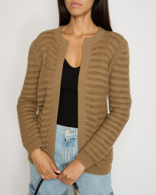 Chanel Brown Round Neck Knitted igan FR 38 (UK 10)