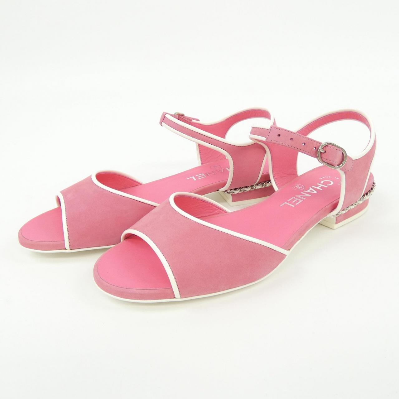 Chanel G37172X56075 Matt Velvet Calfskin Sandals