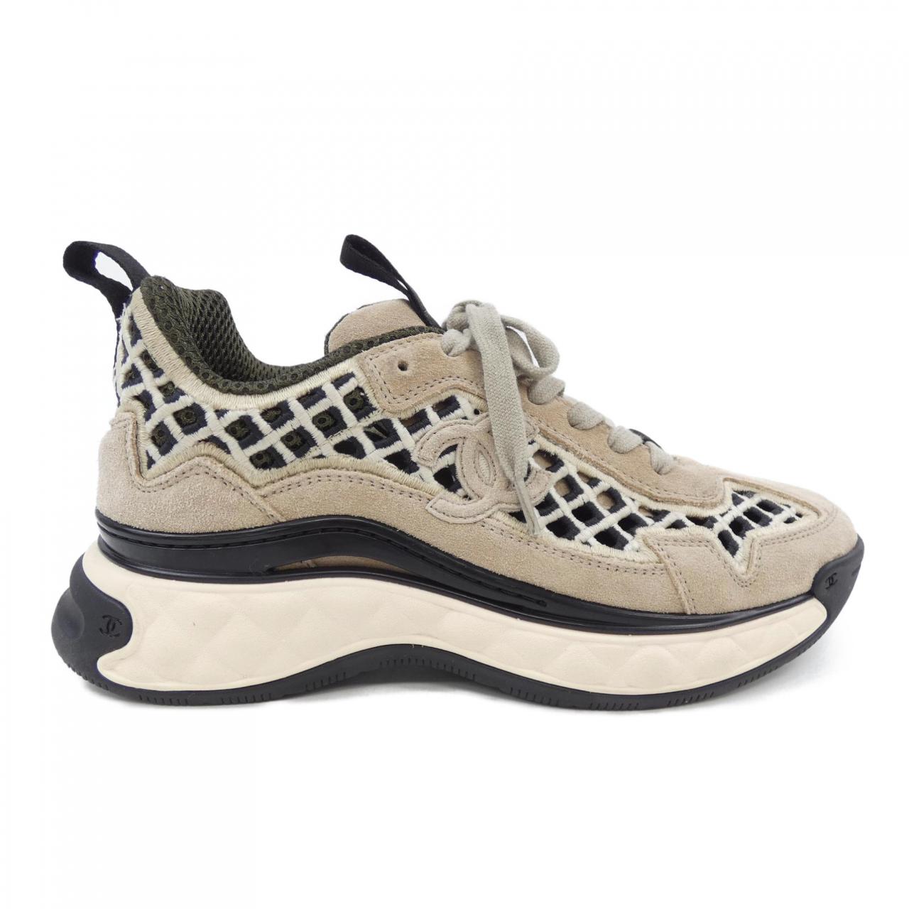 Chanel G37126Y55130 Suede Calfskin Embroidery Sneakers