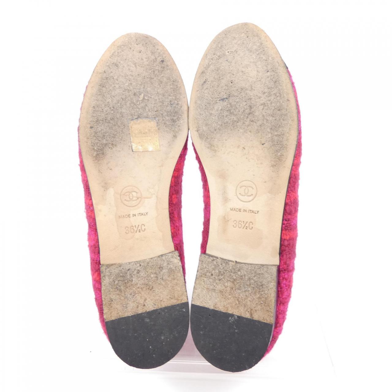 Chanel G02819Y54251 Tweed Grosgrain Flat Shoes