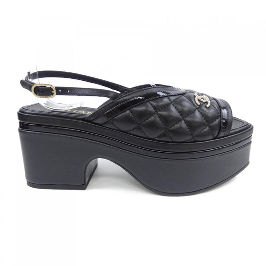 Chanel G45009B13063 Lambskin Patent Calfskin Sandals