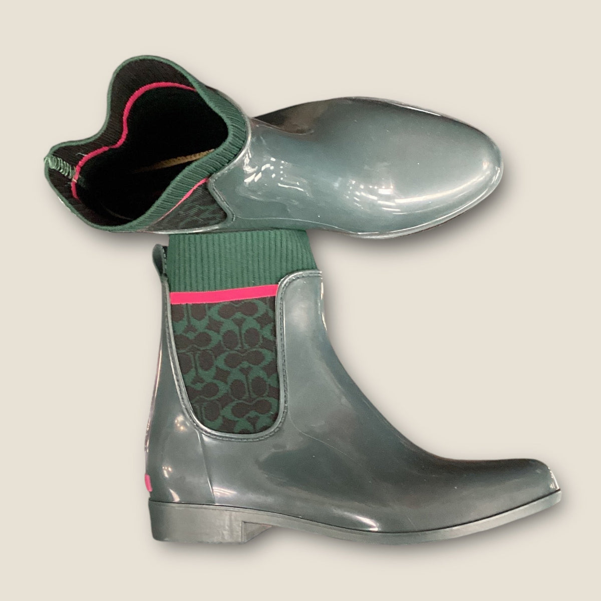 Boots Rain By Coach In Green, Size: 9
