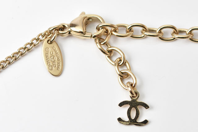 Chanel Necklace/Pendant Coco Mark CC Rhinestone Gold/Black
