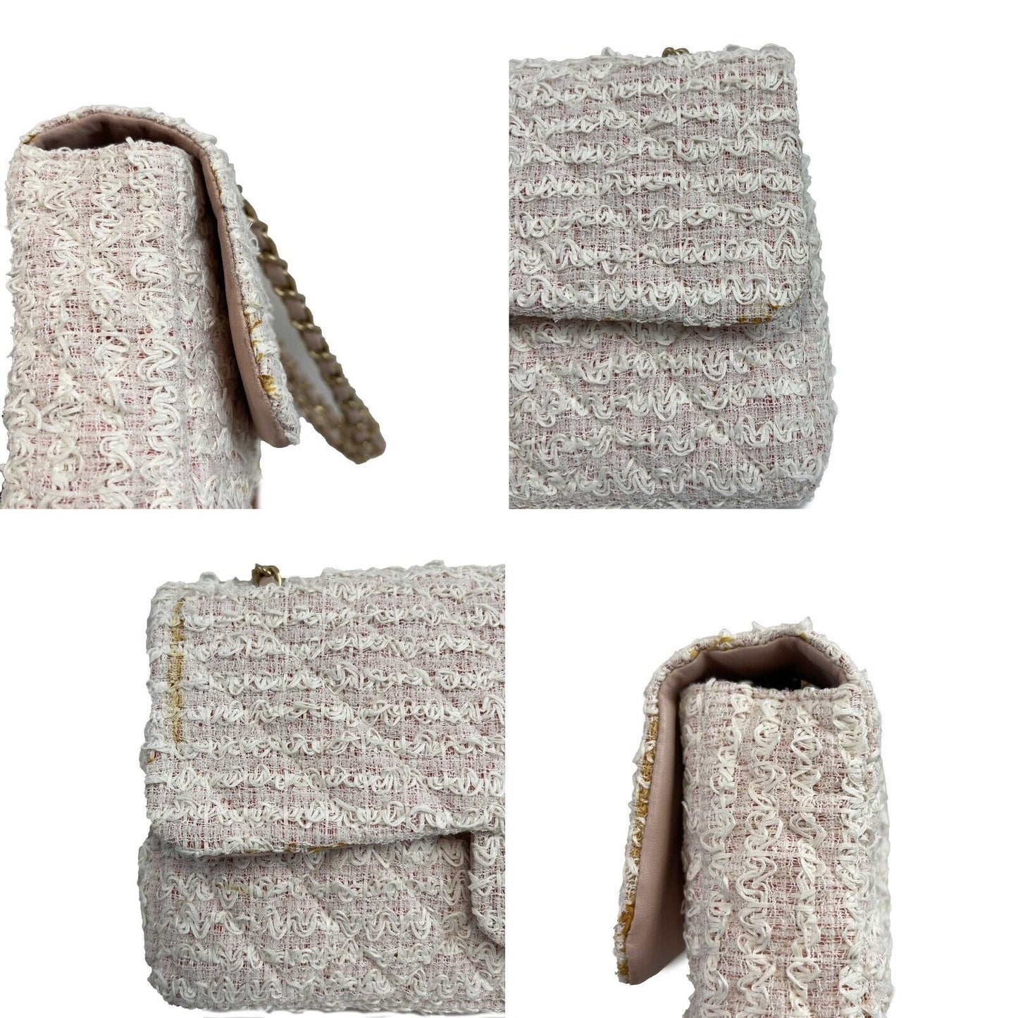 Top Quality Chanel New Classic Double New in Medium Tweed Pink Crossbody Bag
