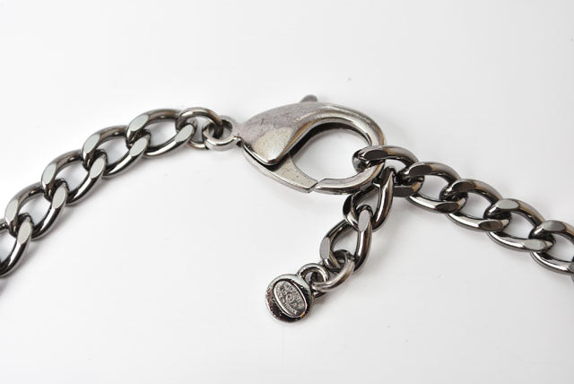 Chanel Necklace/Pendant/Bracelet Unisex Coco Mark CC Rhinestone Chrome Silver